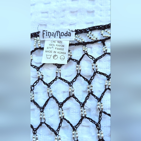 FINAMODA women's top / cover up, Silver and black , one size - Picture 2 of 4